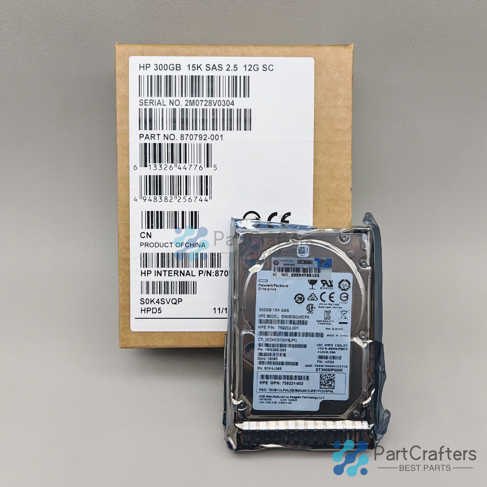 New HPE 300GB 15K 12GB/s SFF 2.5" SAS SC DS HDD HARD DRIVE 870753-B21 870792-001