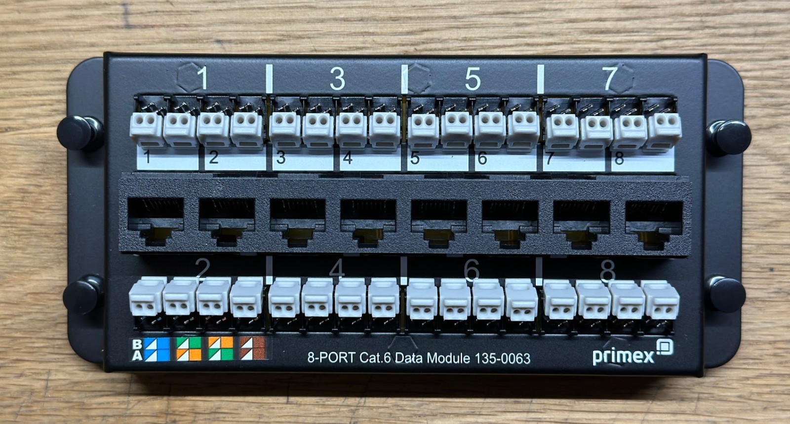 Primex 135-0063 CAT6 data/voice tool-less module 8-RJ45