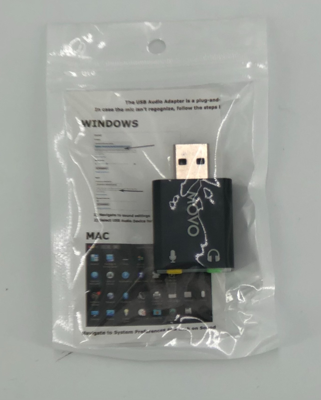 Movo 3.5mm TRS Microphone to External Sound Card USB Audio Adapter for PC & Mac