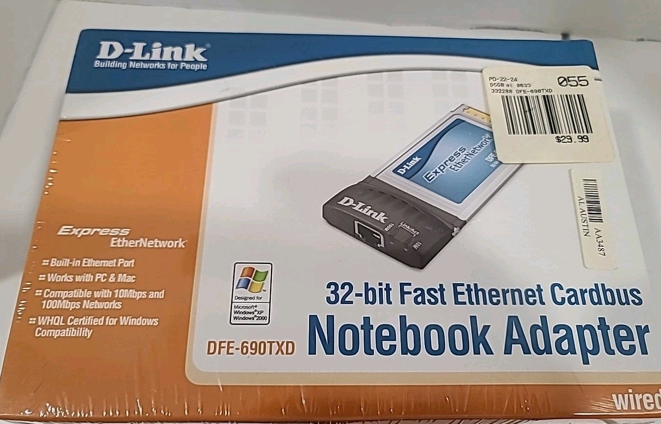NEW D-Link PC Card 10/100Mb Fast Ethernet DFE-690TXD Sealed