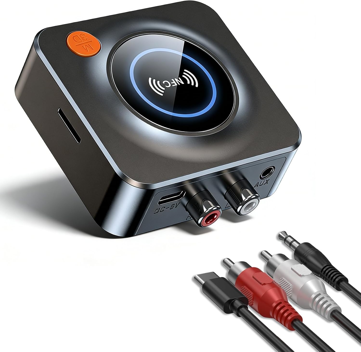 Bluetooth Receiver for Home Stereo, AUX RCA to Bluetooth Adapter | NFC