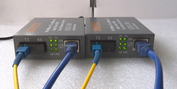 10/100M Singlemode 25KM Simplex SC Fiber Optic to RJ45 Ethernet Media Converter
