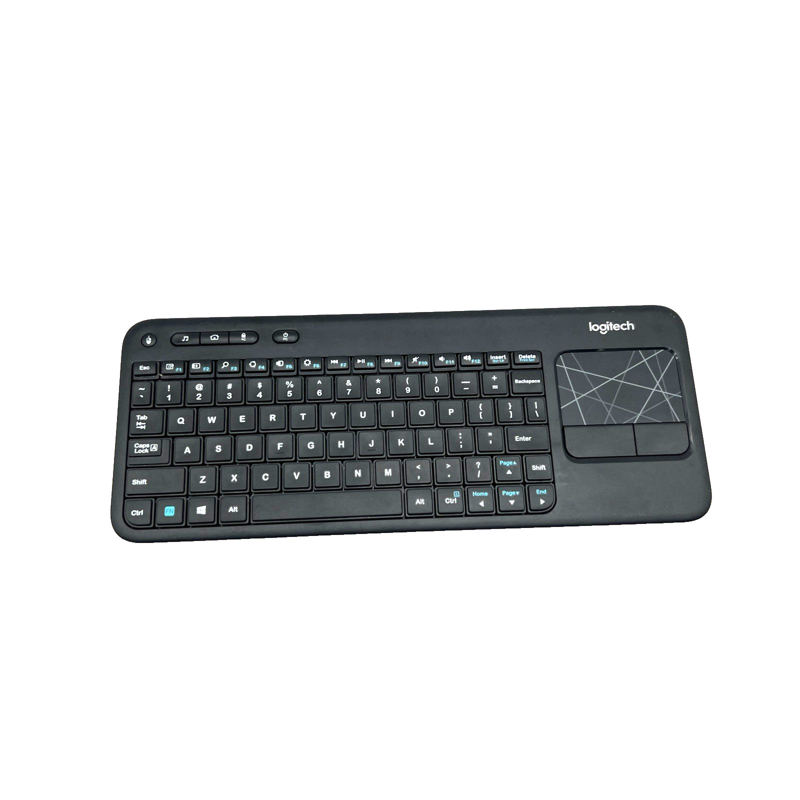Logitech K400r Wireless Keyboard with Touch Pad with USB Dongle Receiver TESTED