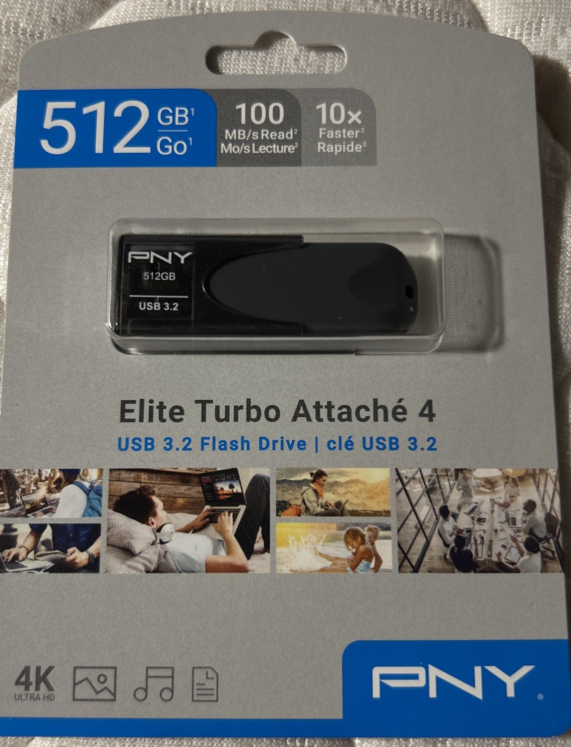 PNY - Elite Turbo Attache 4 512GB USB 3.2 Flash Drive 4K Ultra HD BRAND NEW
