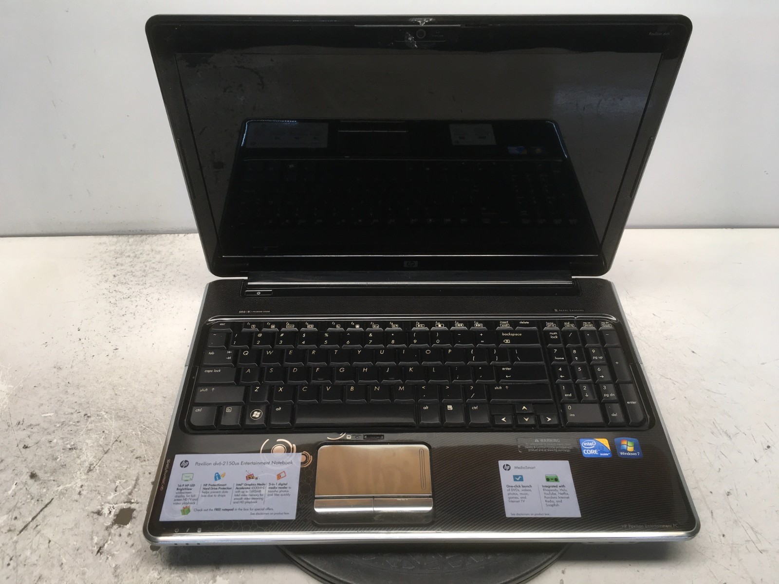 HP Pavilion DV6-2150US Intel i3-M330 2.13GHz 8 GB NO HDD No Batt