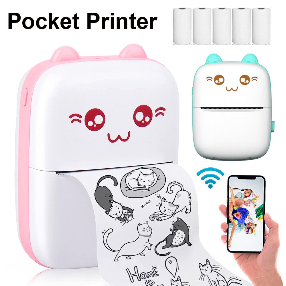 Portable Mini Thermal Printer Pocket Photo Printer Wireless Bluetooth Printing