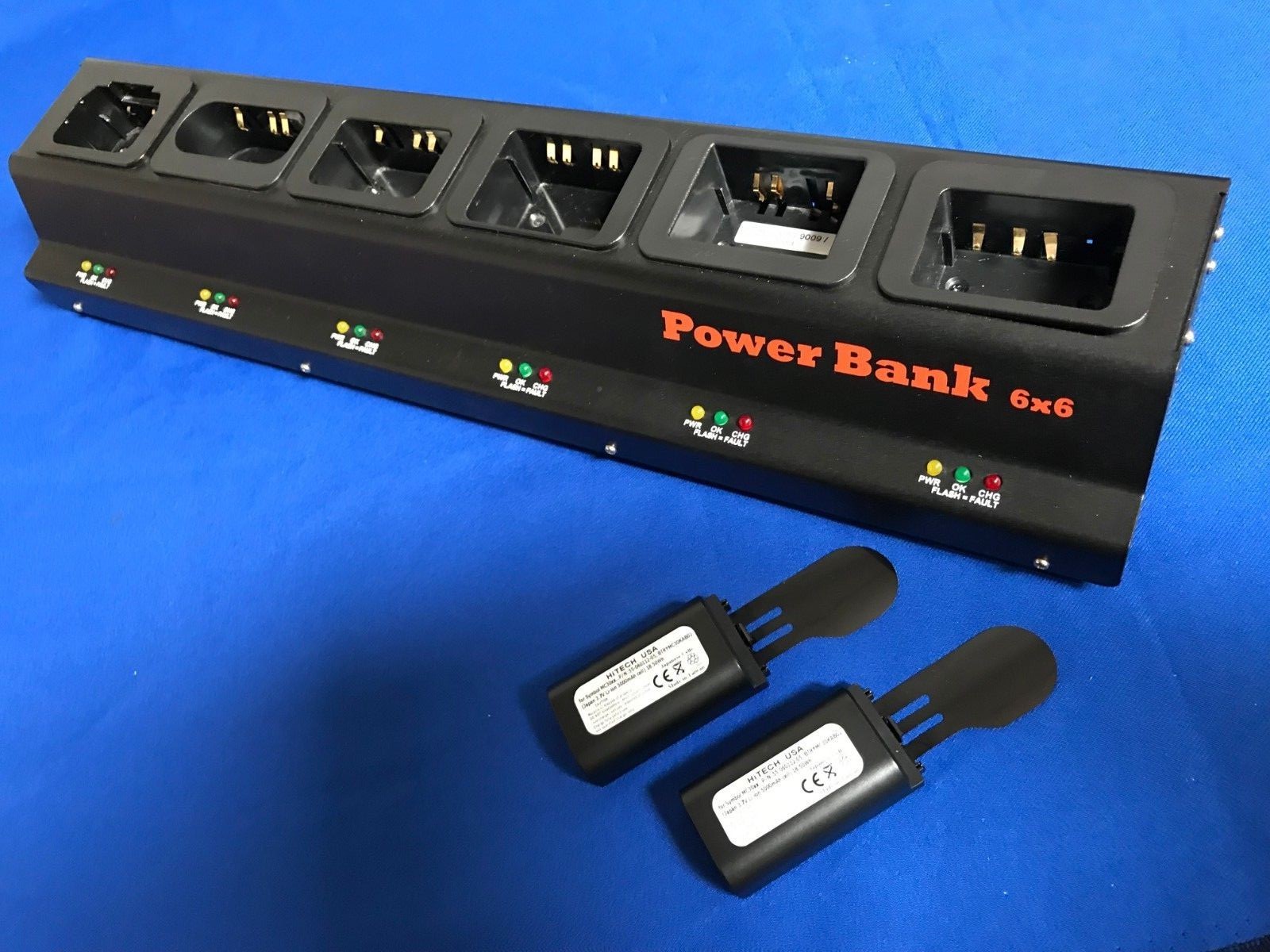 6 Bank Pro Charger(UL/CE)with 6 Symbol MC30xx#55-060112-05 Japan Li5.2A Battery
