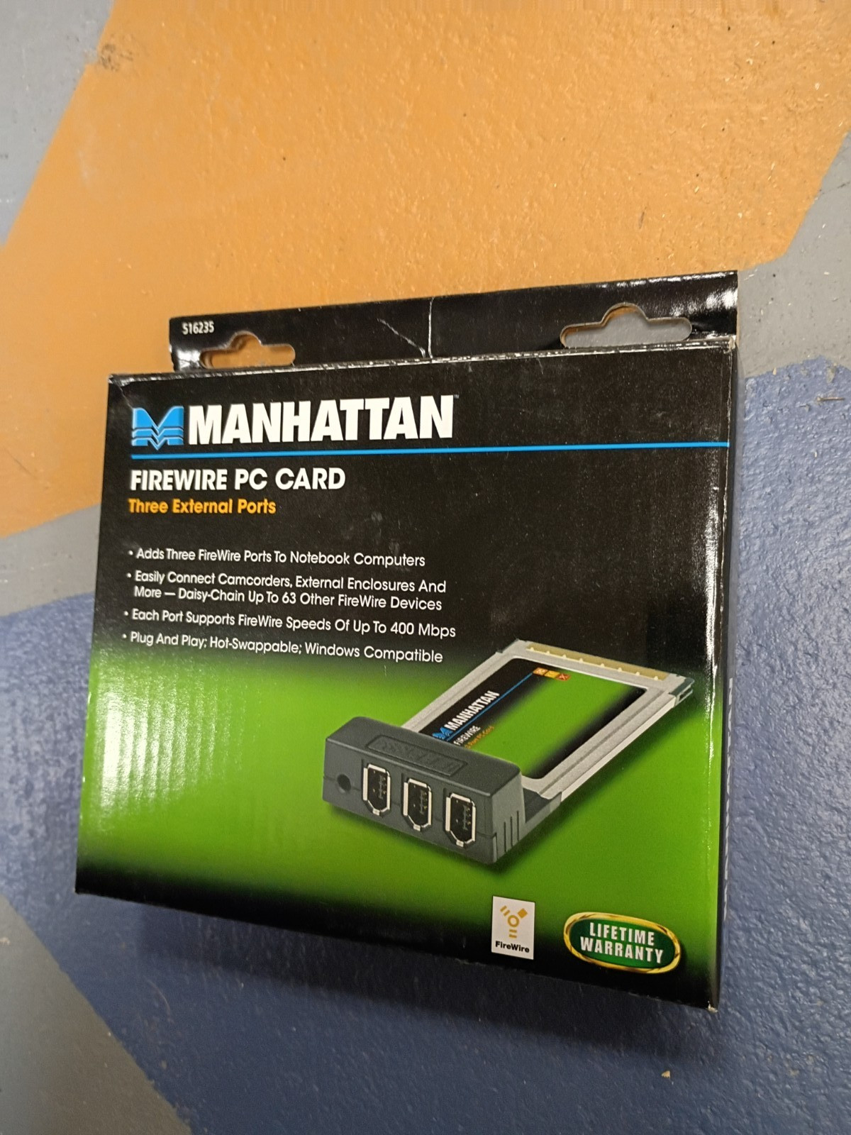 Manhattan FireWire PC Card, 3 External Ports (516235)