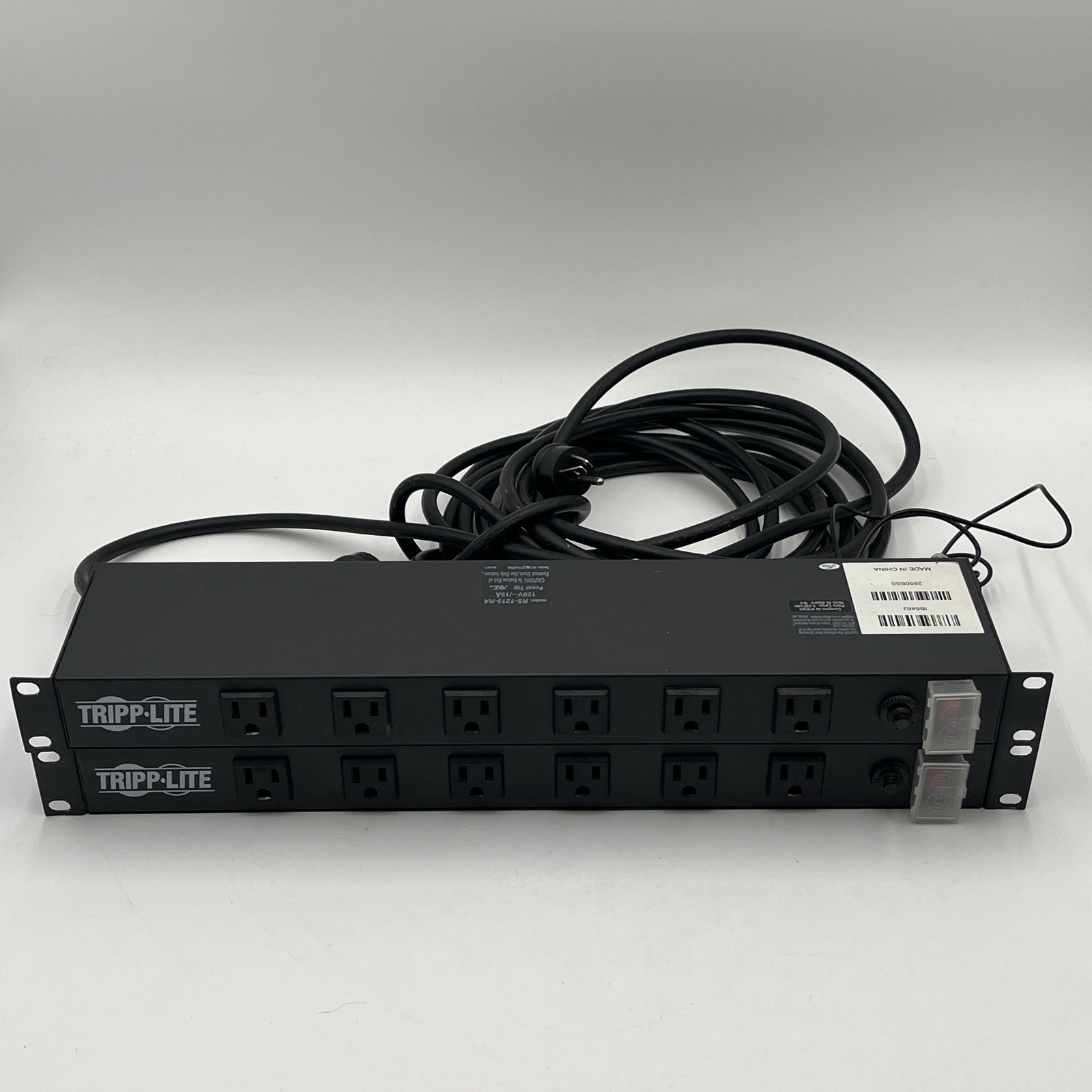 Tripp Lite RS-1215-RA Rack-Mountable Power Strip w/ 12 Outlets in Black Lot of 2