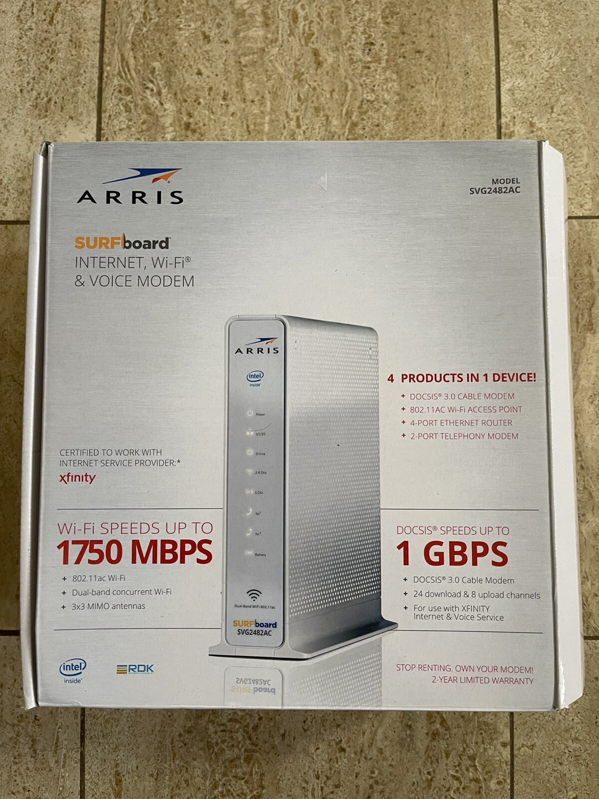 ARRIS SURFboard SVG2482AC Cable Modem Router 3-in-1 wifi Internet (Renewed)