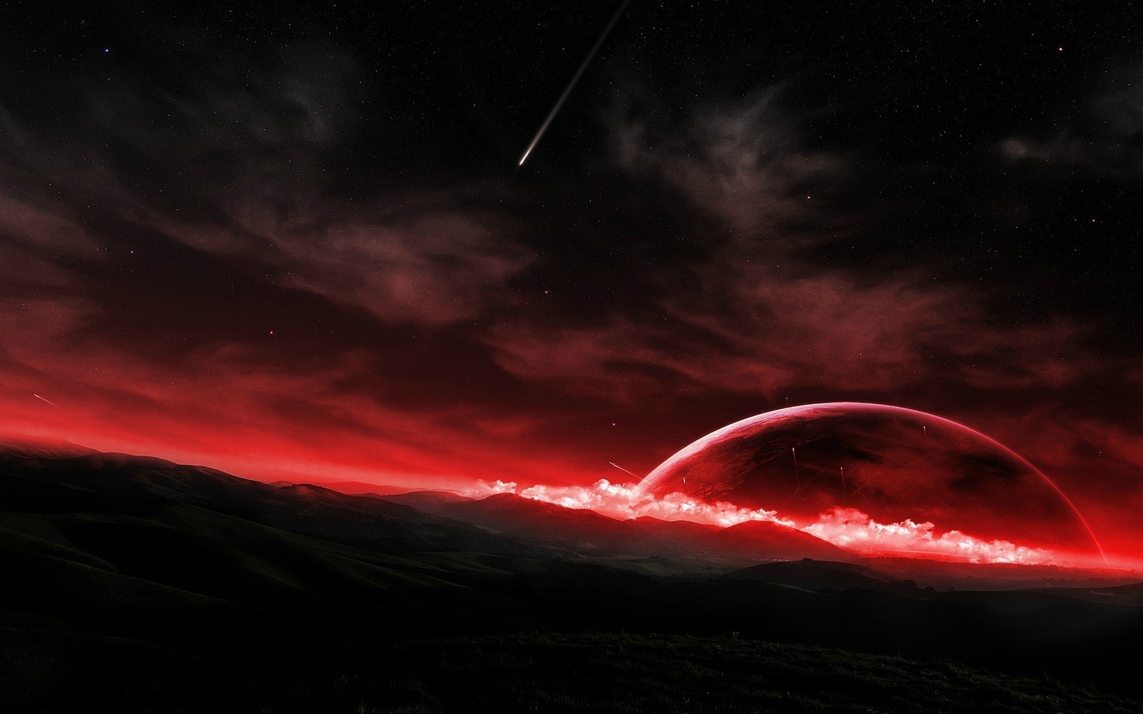 Landscape sky stars space art Custom Gaming Mat Desk