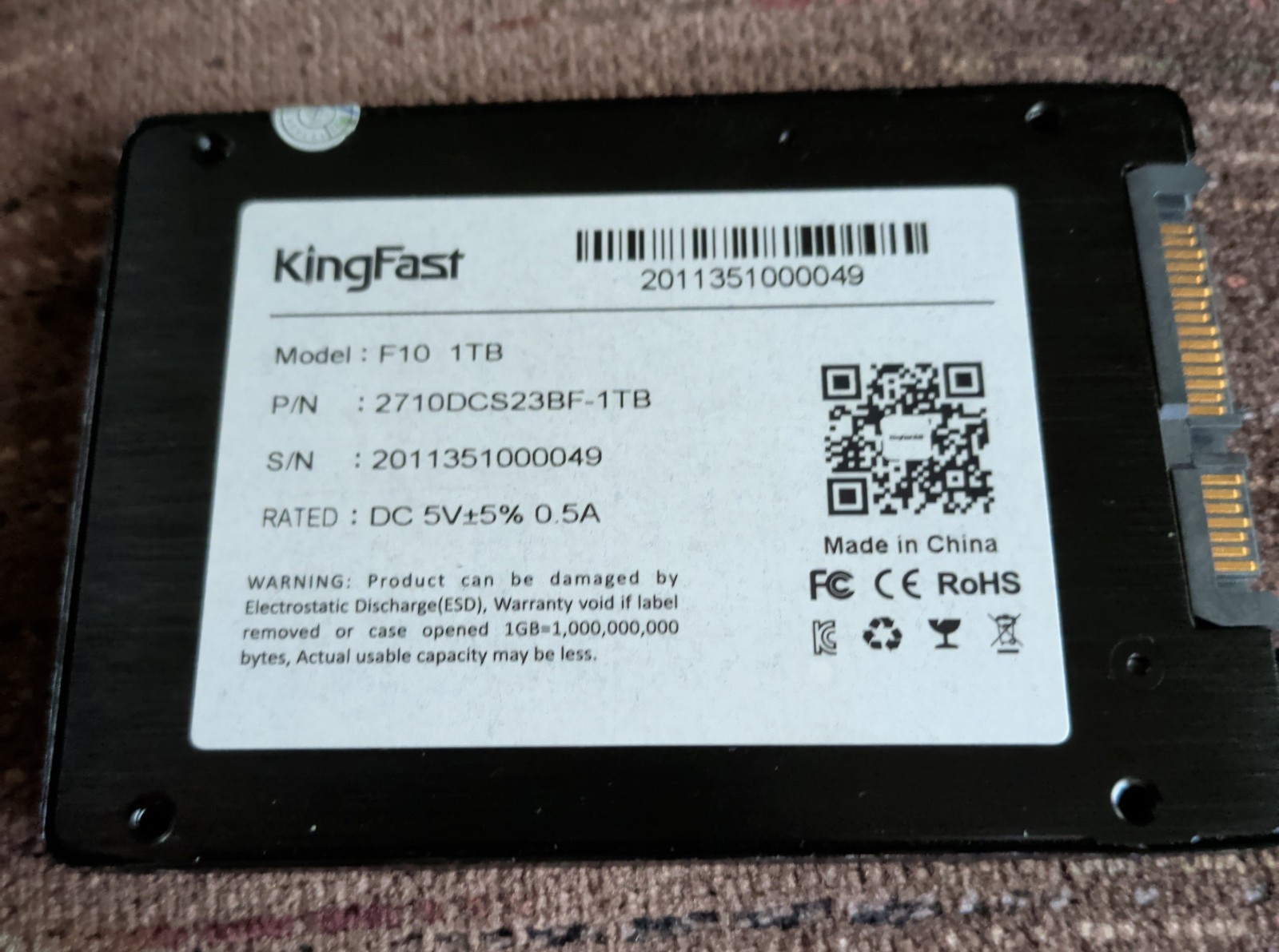 KingFast F10 1TB SSD 2.5 SATA