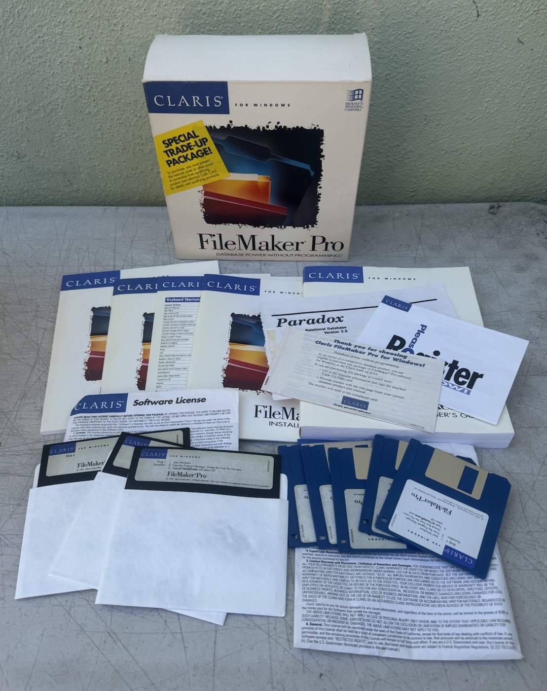 1992 Claris FileMaker Pro Software Apple Macintosh 3.5" Disks Floppy Vintage CIB