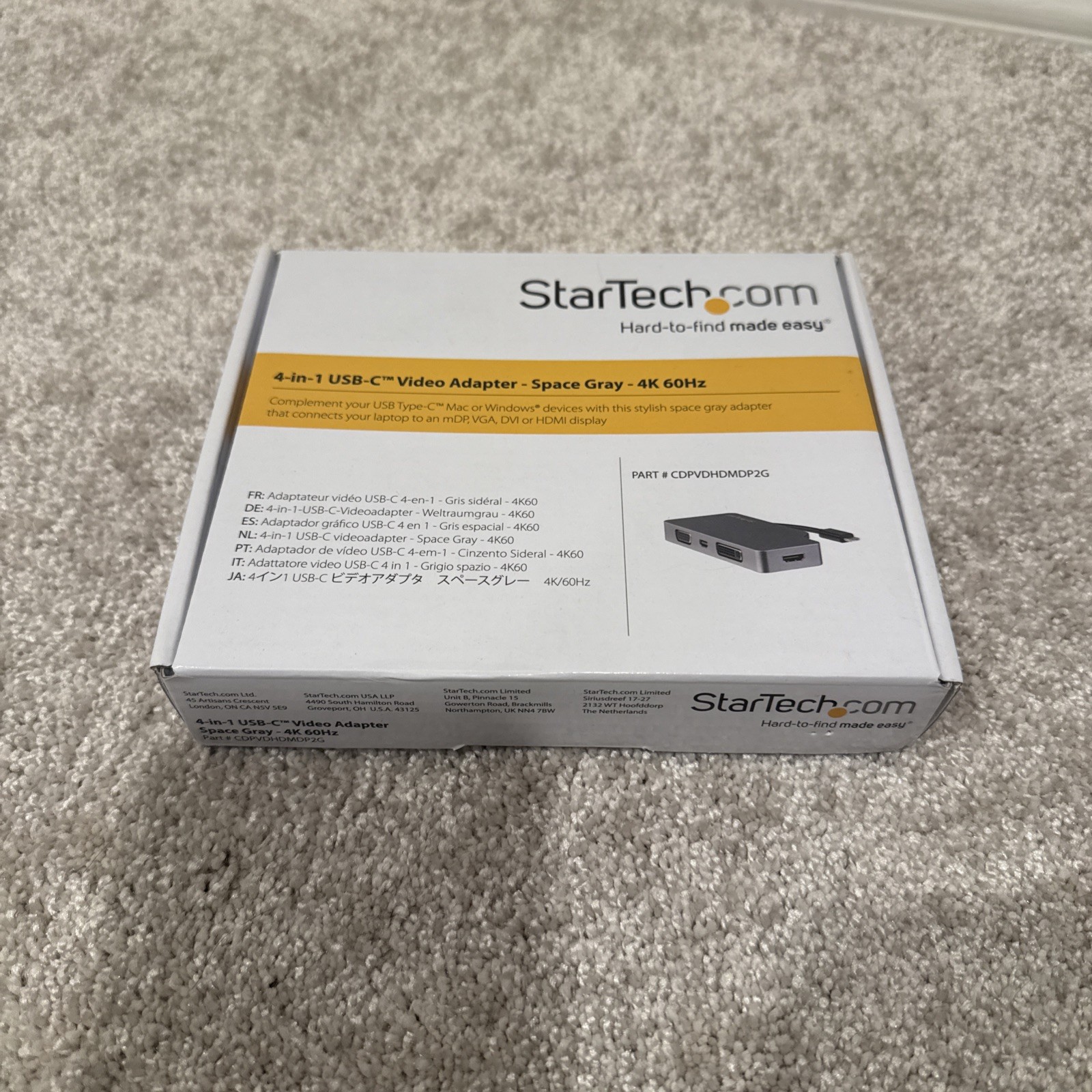 STARTECH 4IN1 USB C VIDEO ADAPTER SPACE GRAY 4K 60HZ PART#CDPVDHDMDP2G