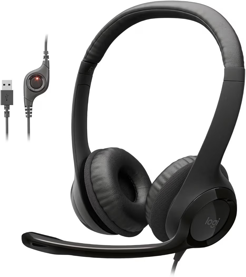 Logitech H390 USB Headset with Noise-Canceling Microphone for Gaming, Meetings