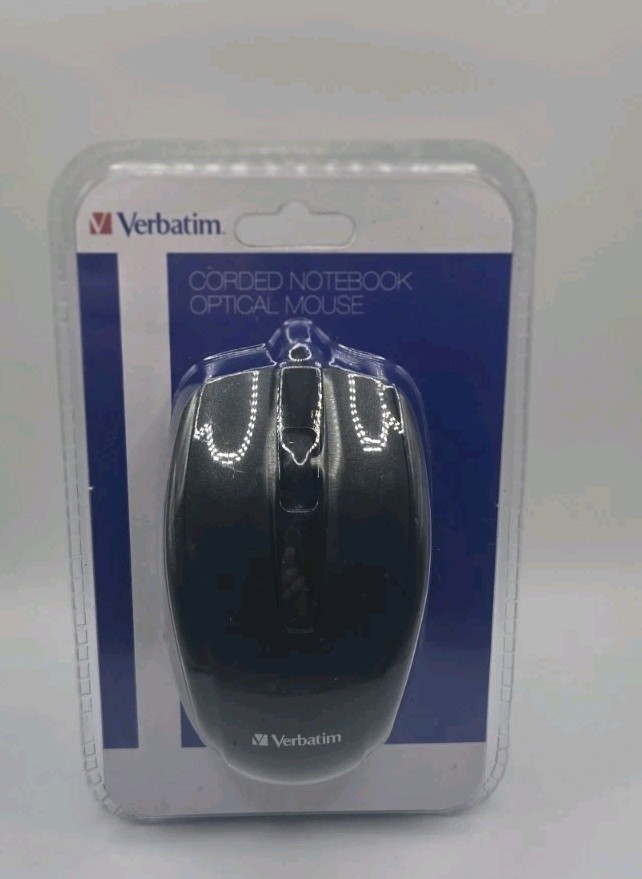 Verbatim Wired USB Computer Mouse - Ambidextrous - Black 98106 Glossy Finish