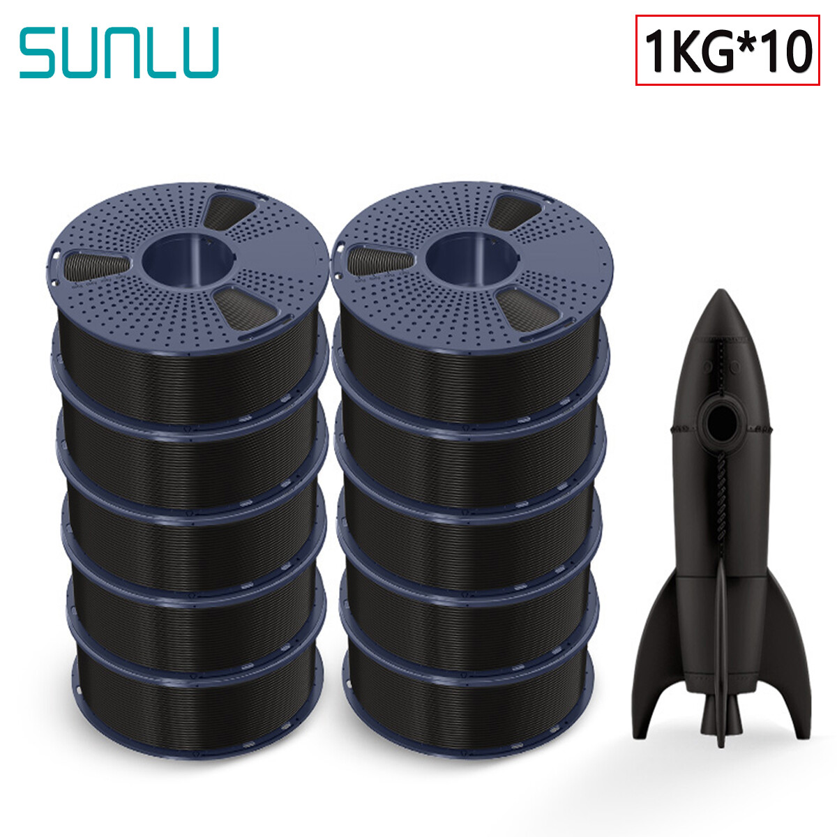 SUNLU 10x1KG ASA ABS PLA PLA+ PETG TPU PETG-CF 10KG 3D Printer Filament 1.75mm