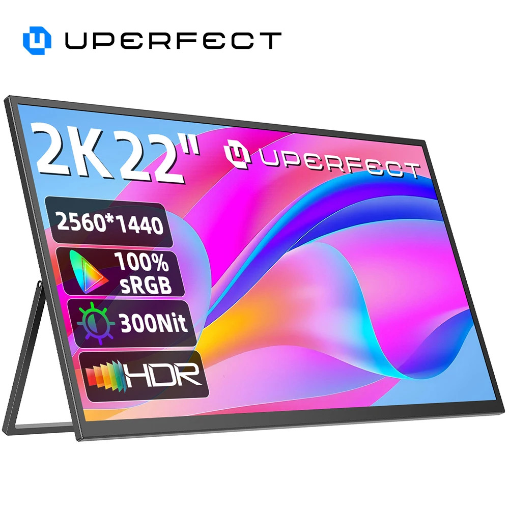 UPERFECT UMax 22" Portable Monitor 2K QHD 1440P IPS 100% sRGB w/ Speakers