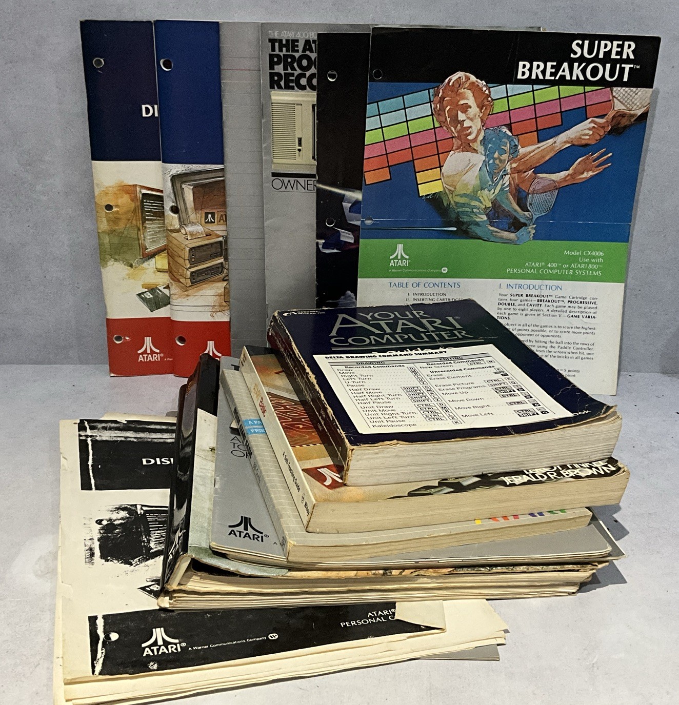 Vintage Atari 400 800 850 Basic Reference Catalogs Manuals Lot of 17