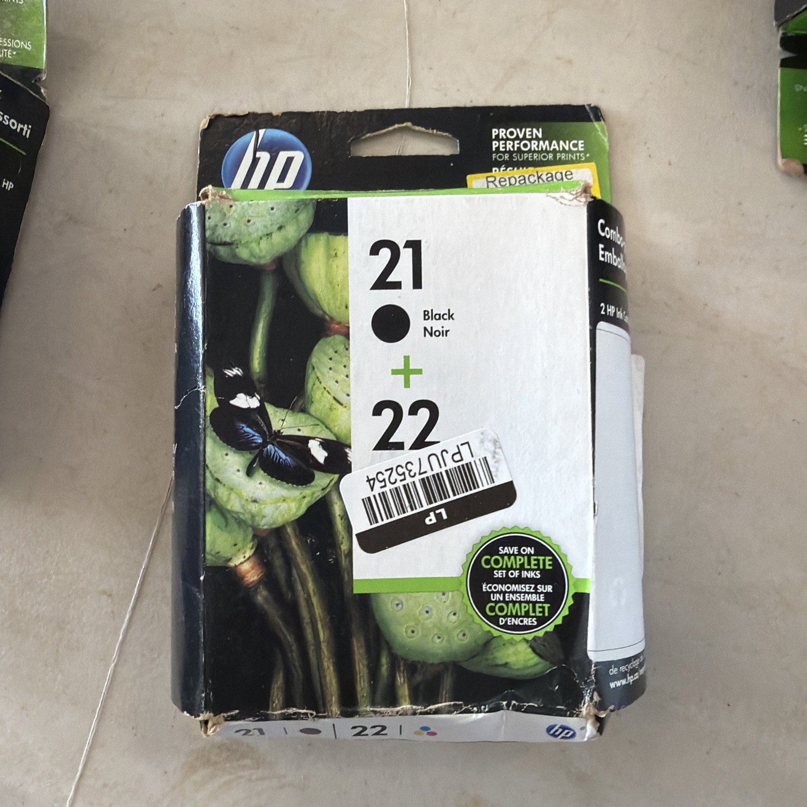HP - 21/22 Black/Color Combo Pack Ink Cartridges (C9509FN#140) Expired 2022