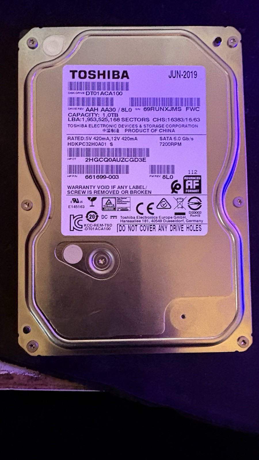 Toshiba 1tb sata hdd