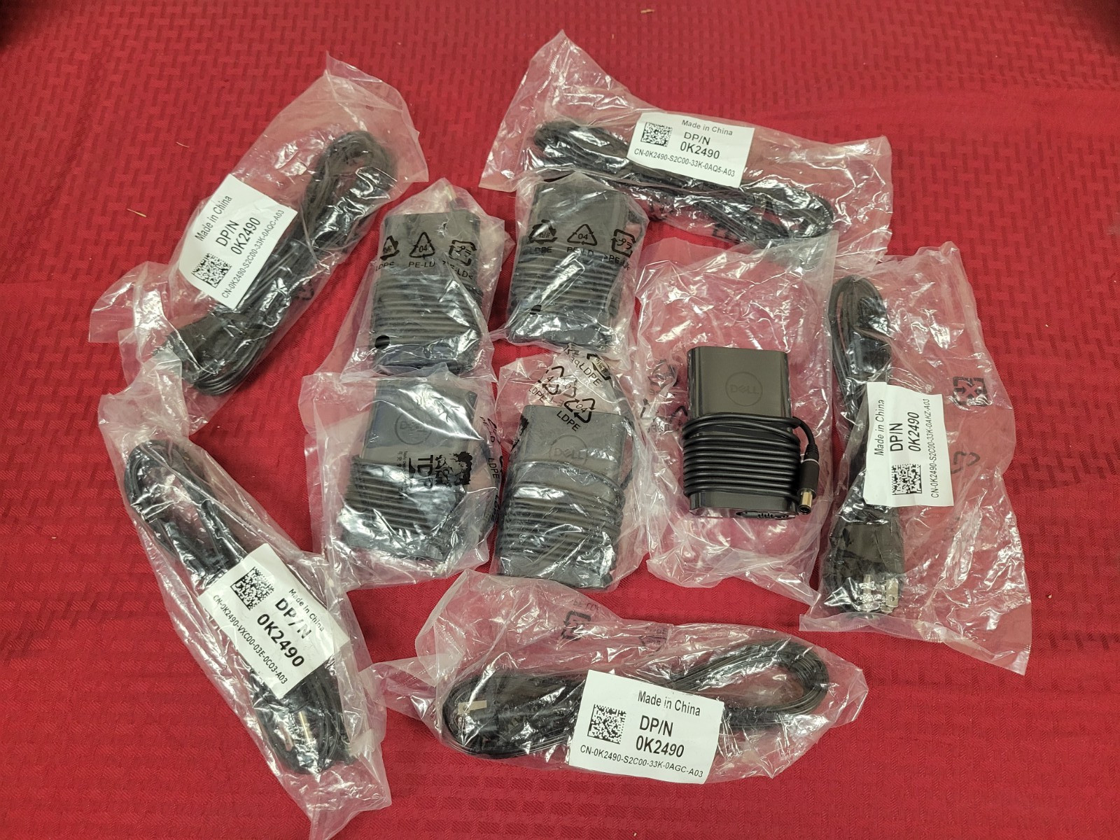 *LOT OF 5* NEW  Genuine Dell Slim 65W  LARGE TIP  7.4mm  AC Power Adapter