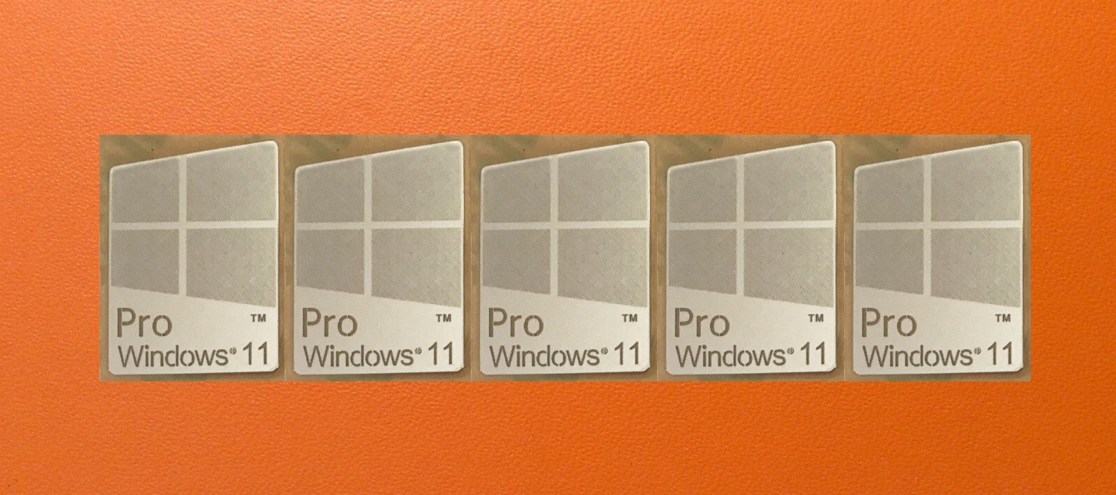 5 PCS Sticker for window 11 Pro Badge Logo Decal Silver Chrome 16mm x 23mm USA