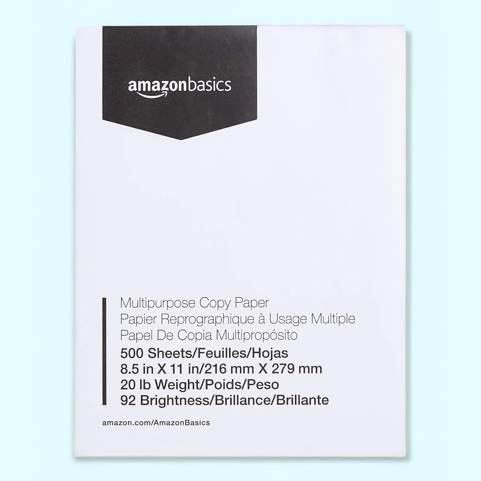 Amazon Basics Multipurpose Copy Printer Paper 8.5 x 11 Letter 20 lb 92 Bright