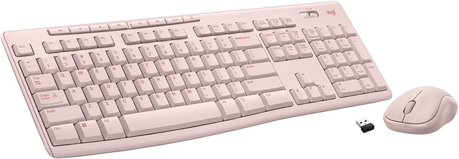 Logitech MK270 Wireless Keyboard and Mouse Combo Compact Windows 2.4 GHz Rose