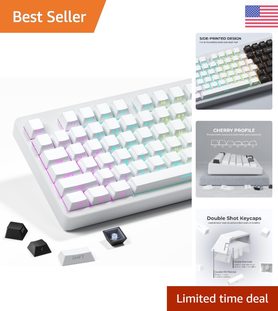 Customizable 132-Key PBT Keycap Set - Ideal Upgrade for Mechanical Keyboards