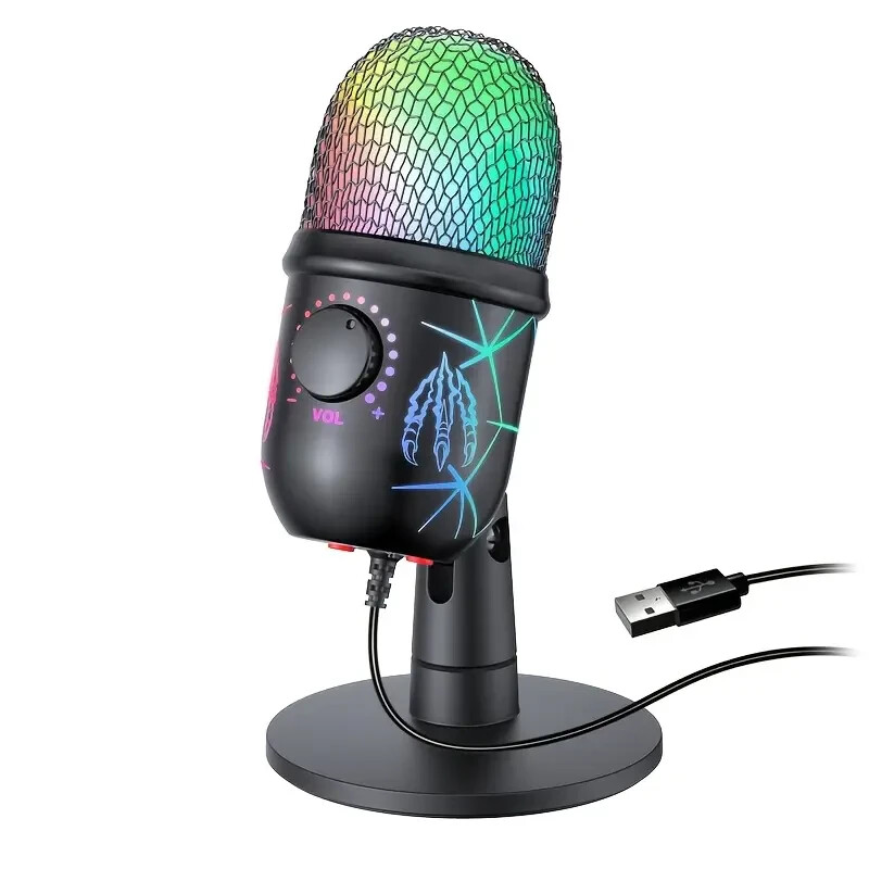 Gaming Microphone USB Computer Microphone for PC Mac PS4/5 Condenser Podcast RGB