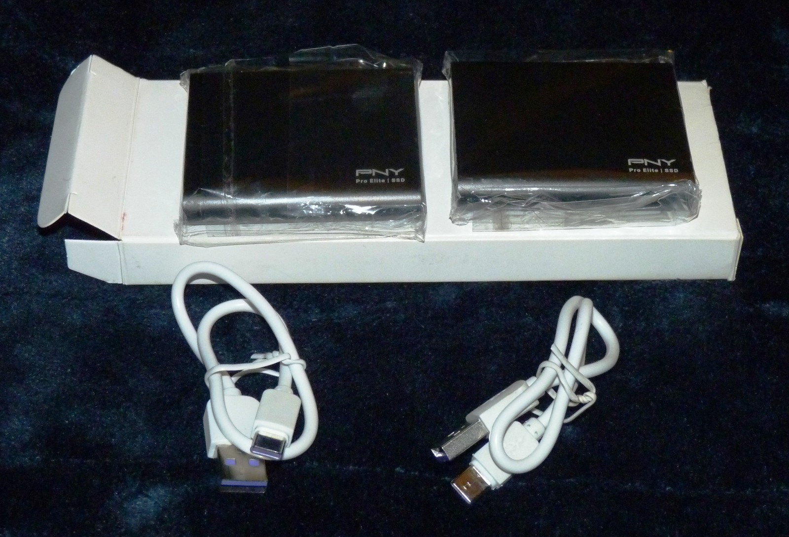 Lot of 2 PNY Pro Elite Portable SSD Enclosures USB 3.1 External Drive Cases only