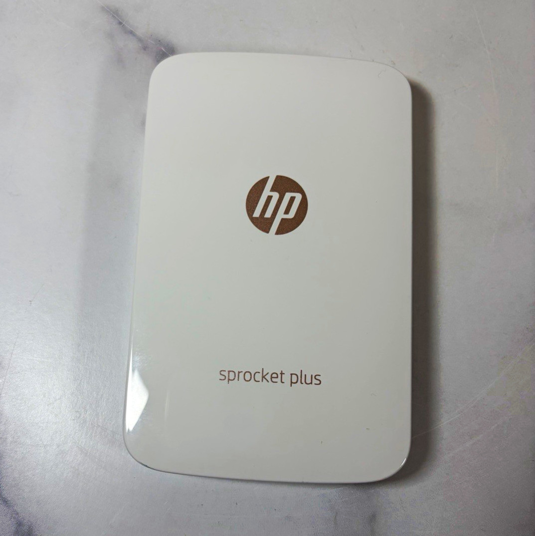 HP Sprocket Plus Portable Photo Printer White Rose Gold Bluetooth 2.3x3.4