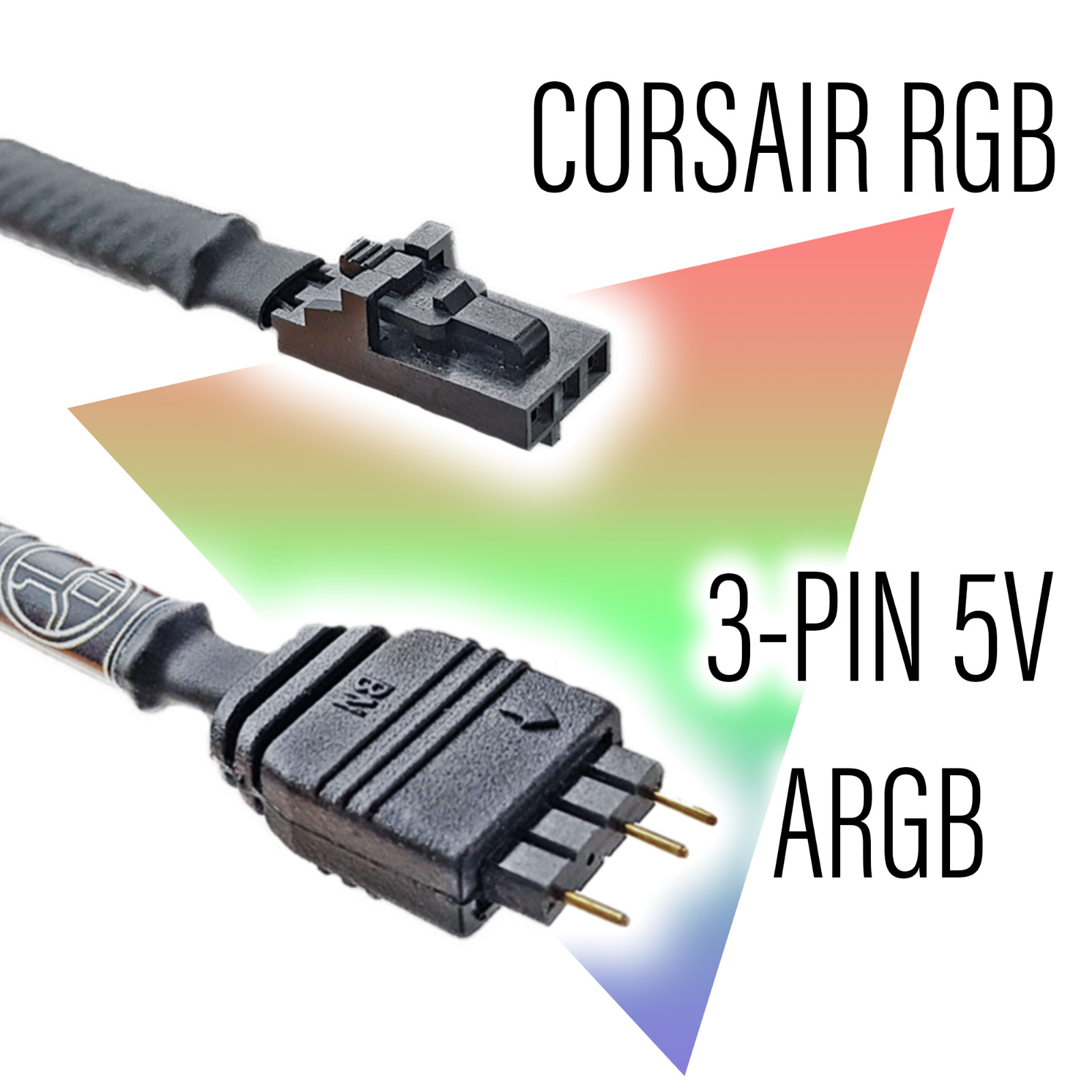 Corsair RGB to Standard ARGB 3-pin 5V Adapter MALE/FEMALE
