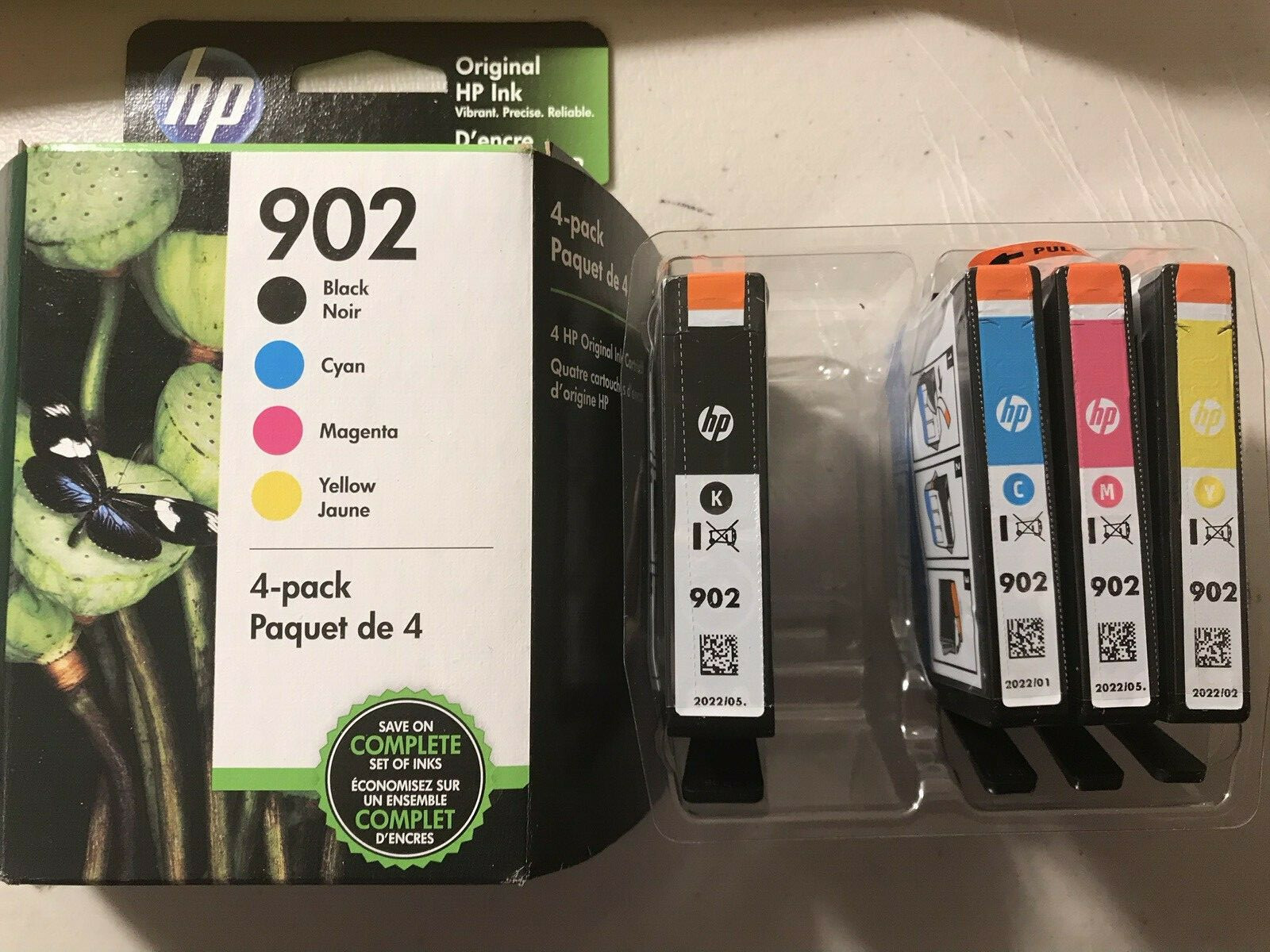 Genuine HP 902 Ink Cartridges Combo B/C/M/Y for HP 6962 6954 Printer-OEM-4PK