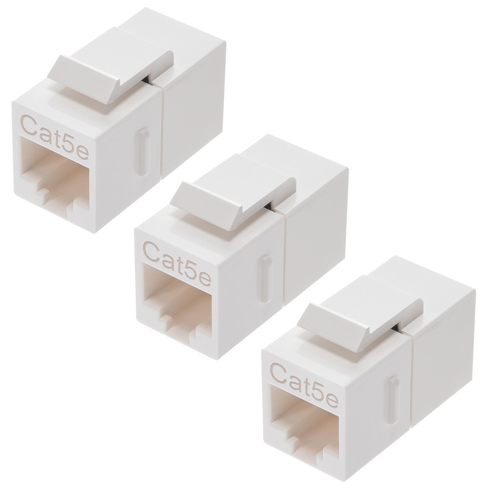 3x Cat5e RJ45 Network LAN Ethernet Keystone Jack Coupler Cable Joiner Extender