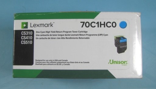 GENUINE LEXMARK 70C1HC0 CYAN RETURN PROGRAM HIGH YIELD TONER CARTRIDGE - NEW