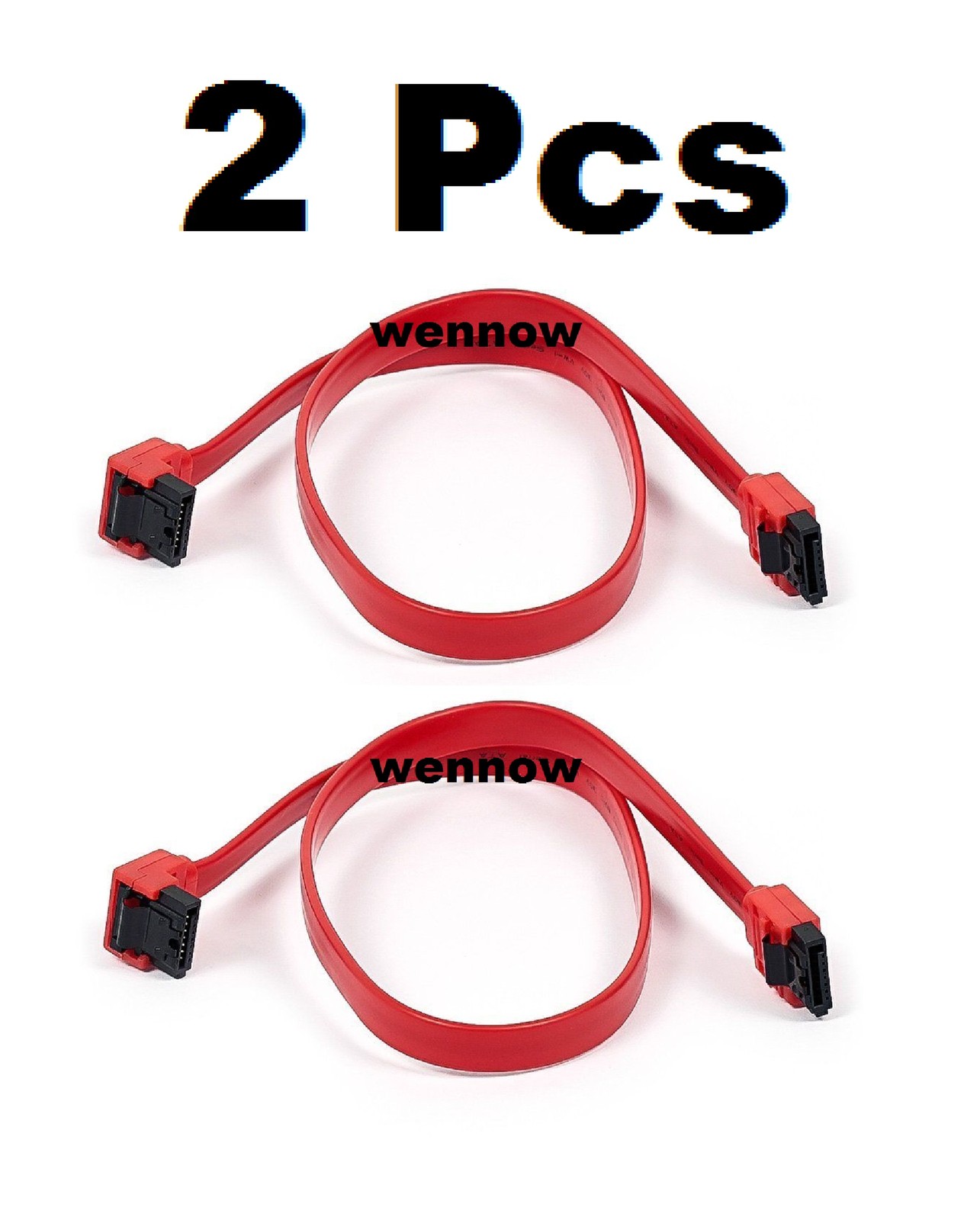 2 Pcs 18" Serial SATA ATA RAID DATA HDD Hard Drive Cable Straight to Right Angle