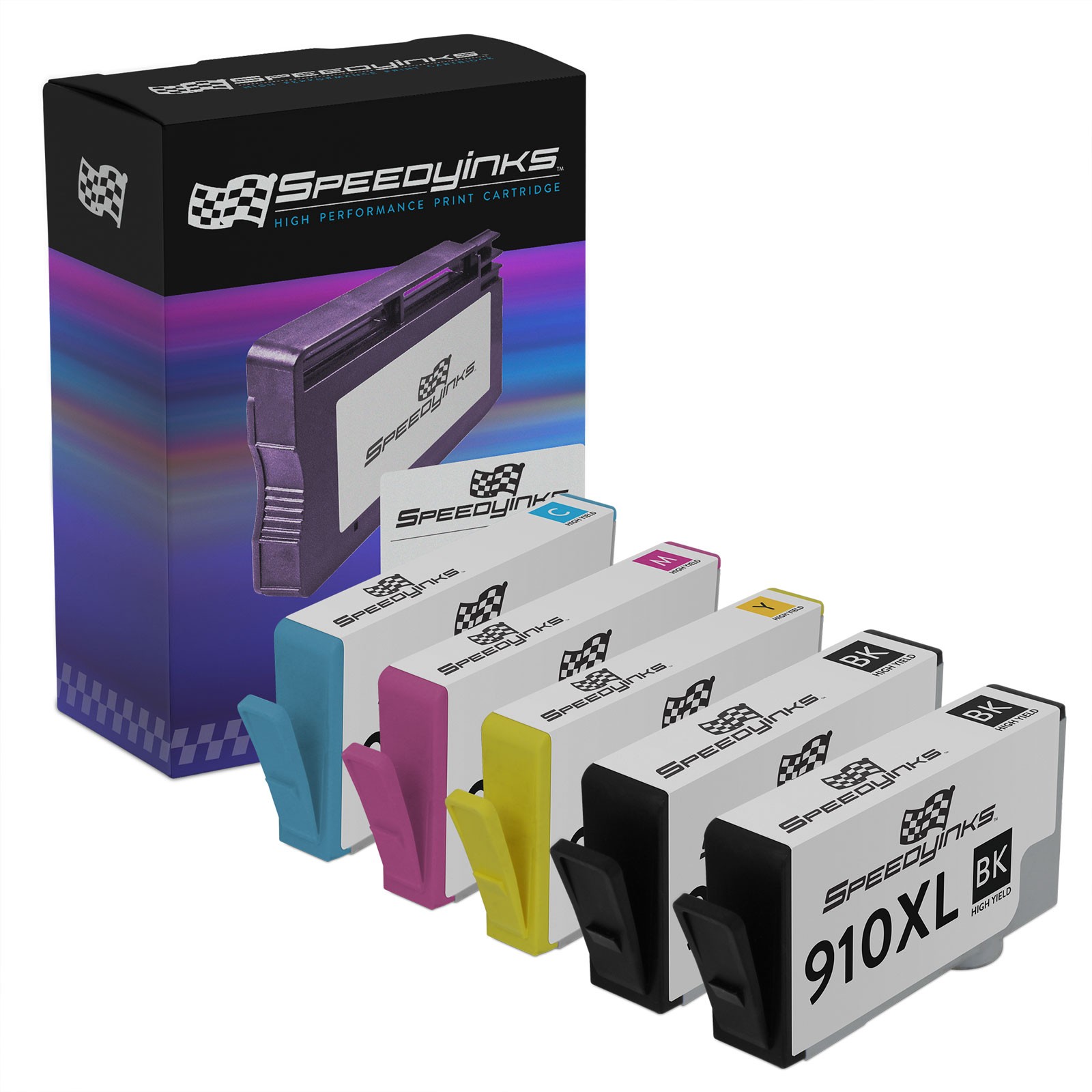 Speedy 5PK REMAN HP 910XL HY Ink Cartridges 2 Black 1 Cyan 1 Magenta 1 Yellow