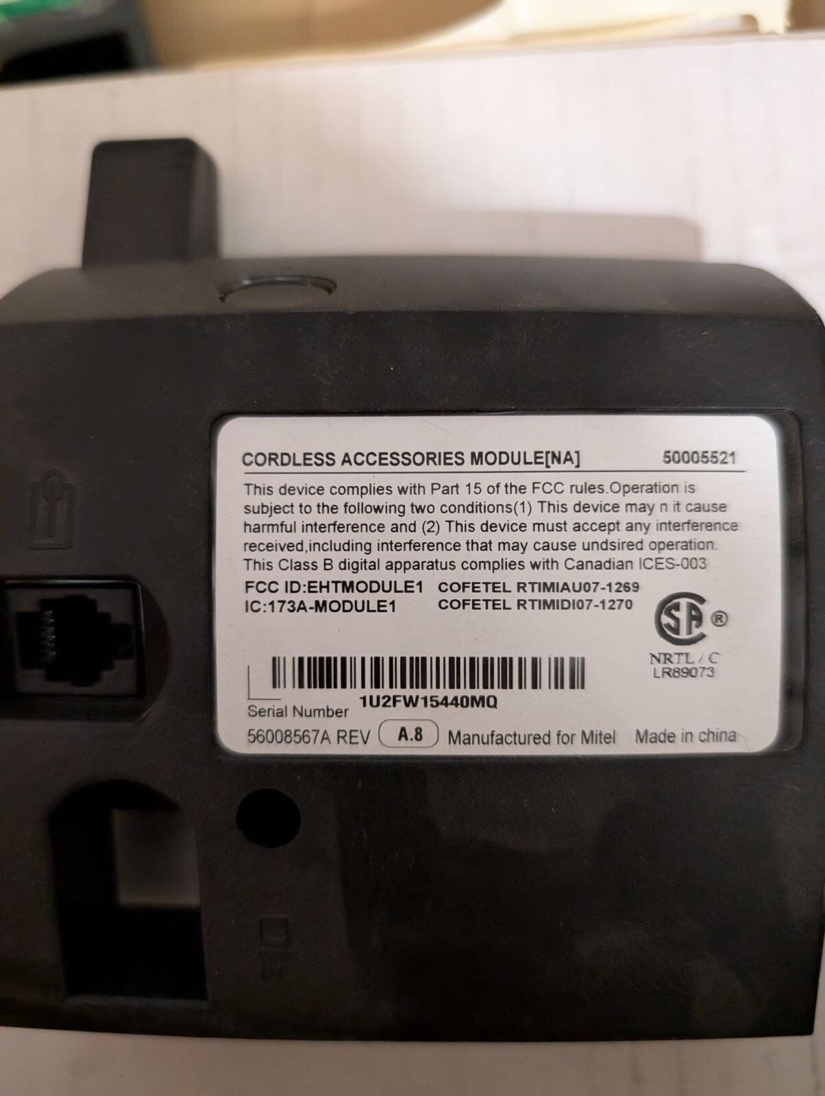 Mitel 50005521 Cordless Accessories Module