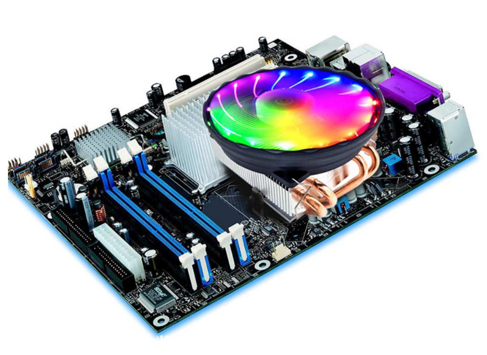 3/4Pin CPU Cooler 4 Heatpipe W/ RGB Fan For Intel 1150/1151/1155/1156/1366 + AMD