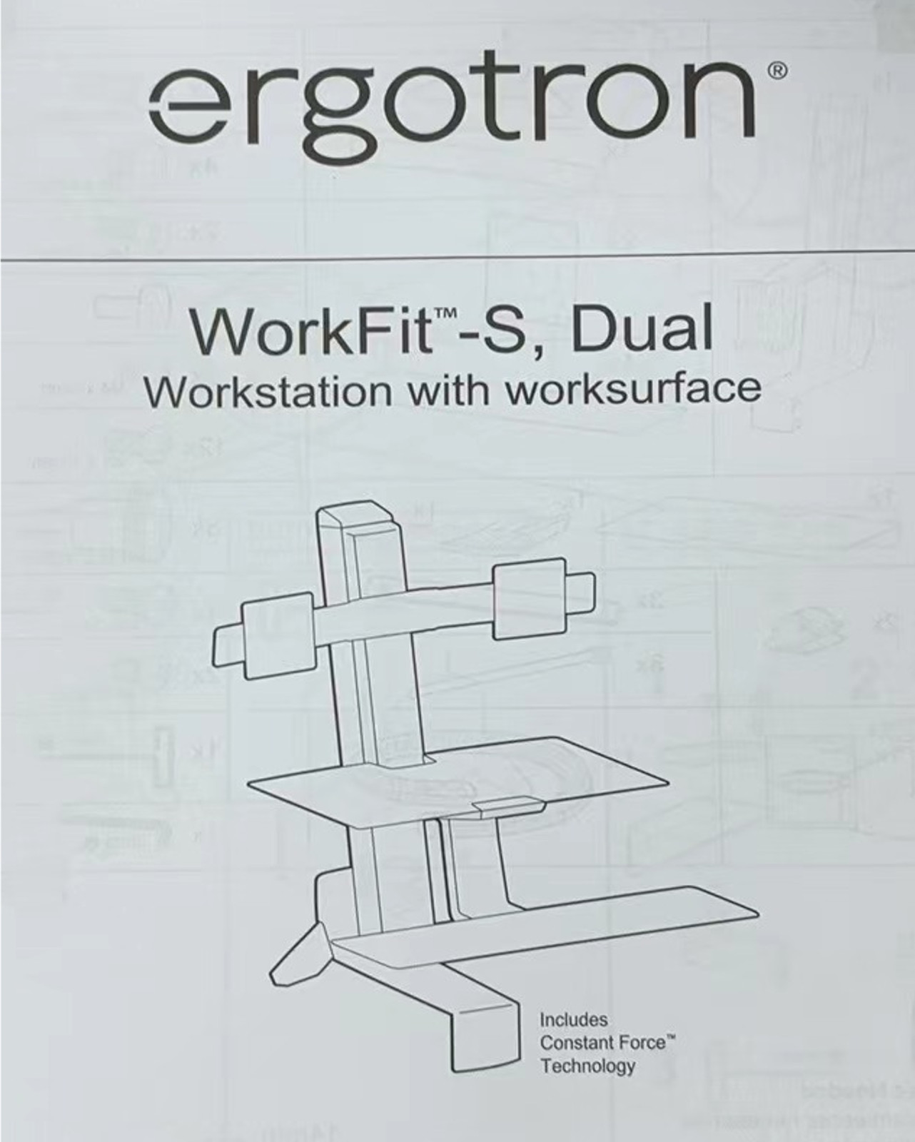 Ergotron WorkFit-S Dual Workstation Monitor Standing Desk Converter