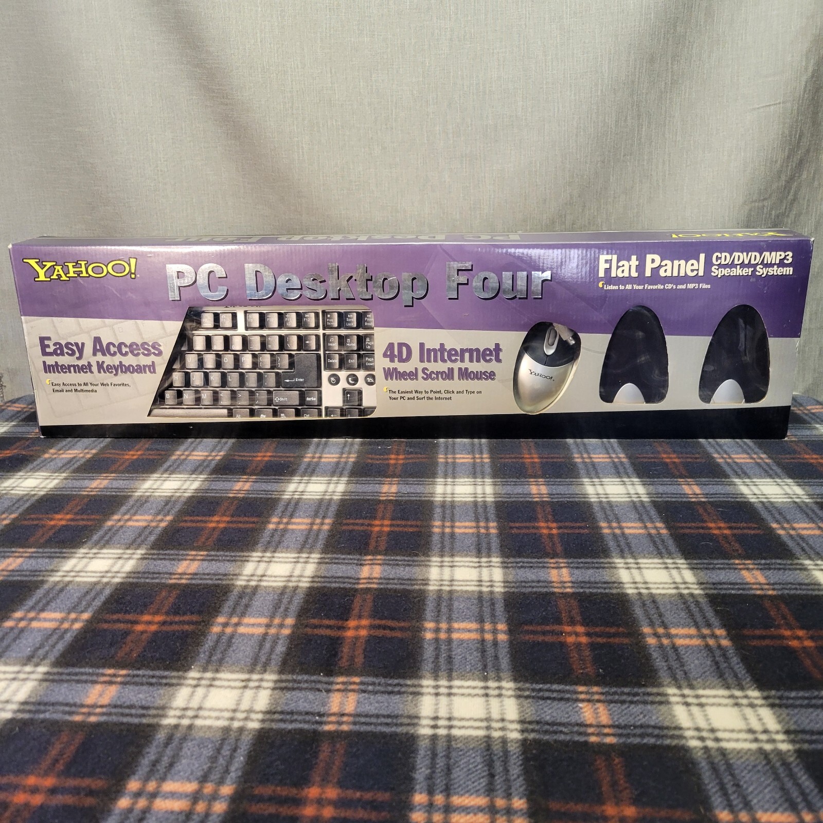 Yahoo PC Desktop Four Easy Access Internet Keyboard, 4D Mouse, Flat Panel...
