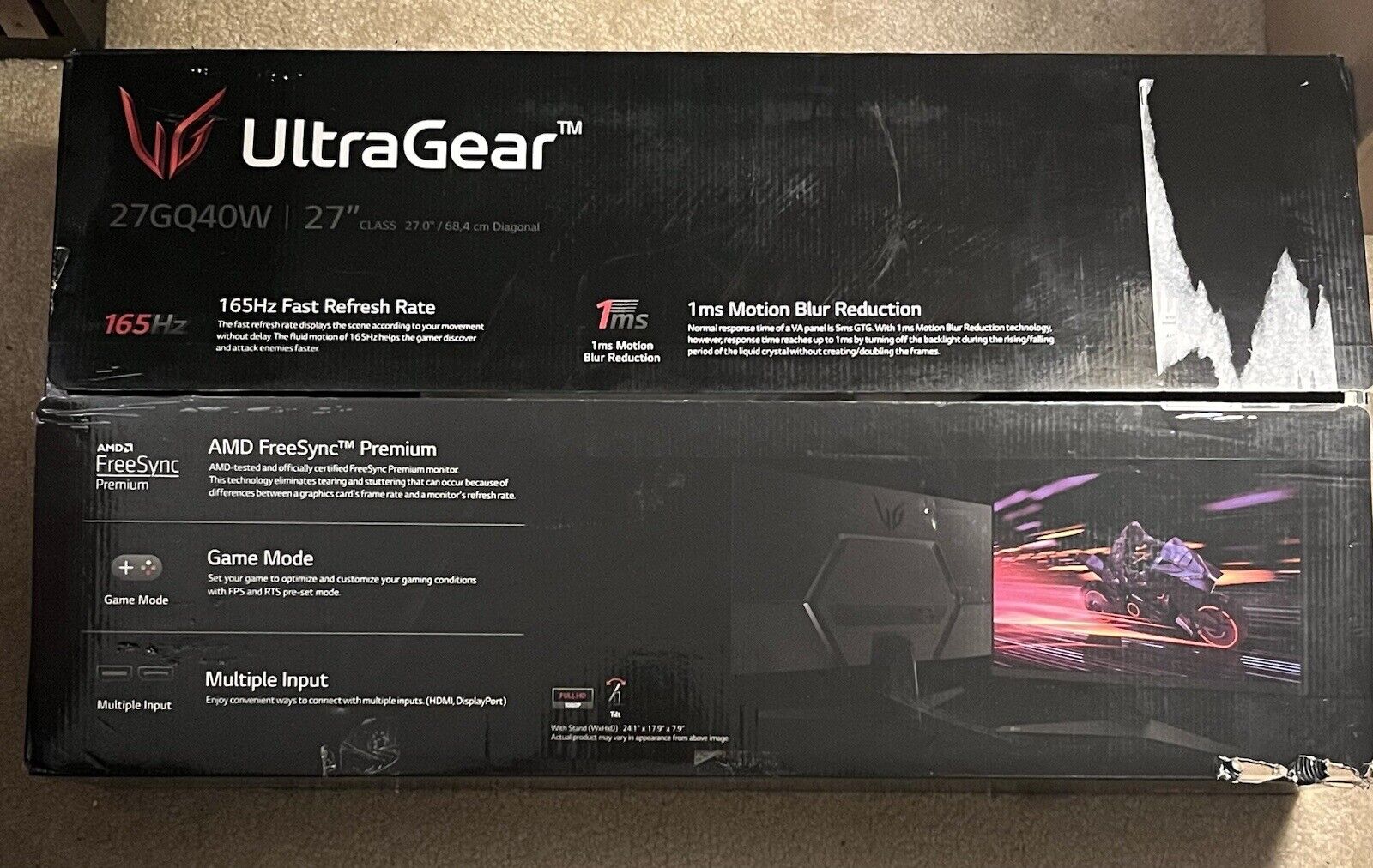 LG UltraGear 27 inch Widescreen FHD Monitor - 27GQ40W-B