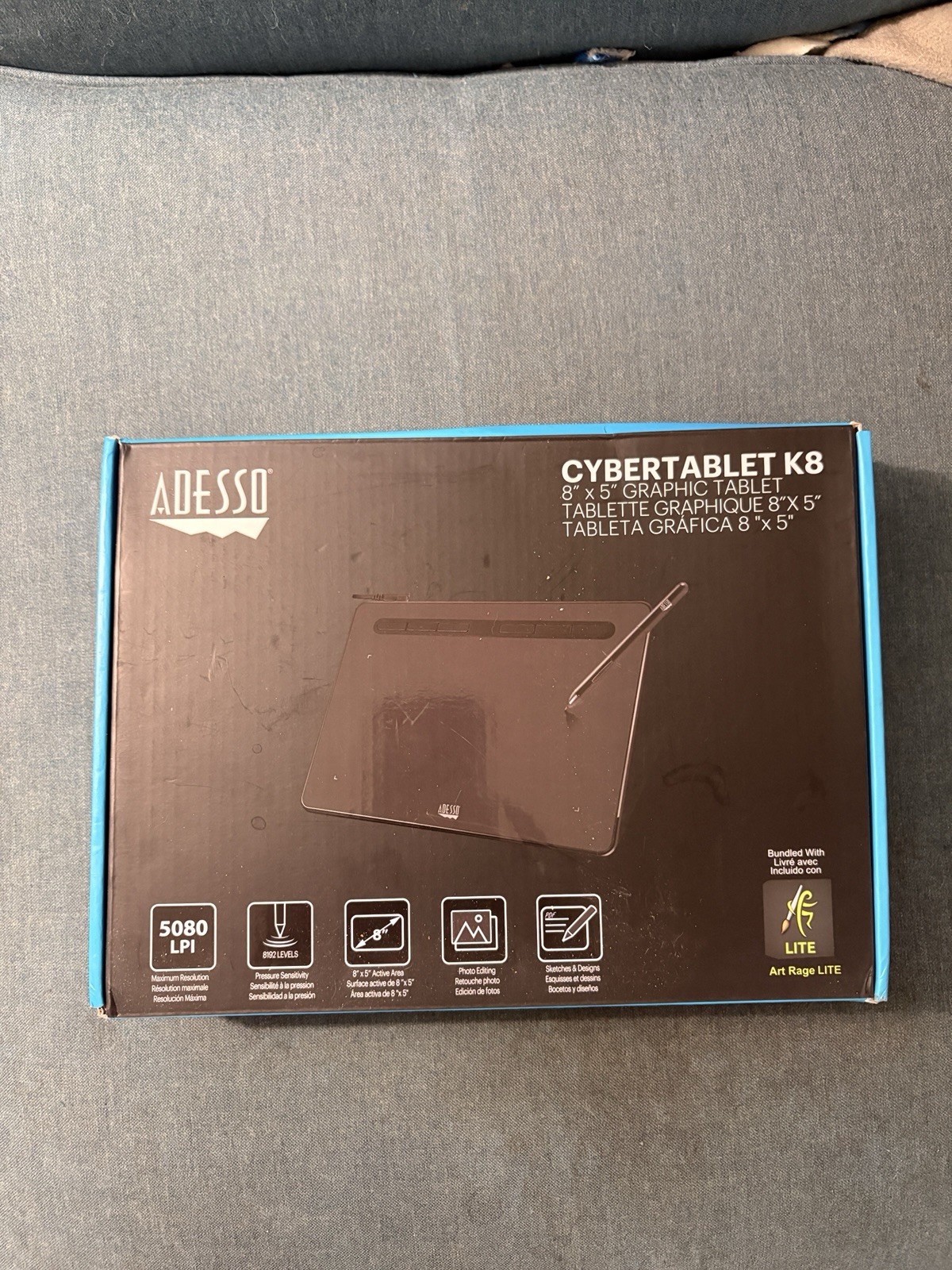 Adesso CyberTablet K8 CYBERTABLETK8 8x5 Graphics Tablet USB with Stylus MPN