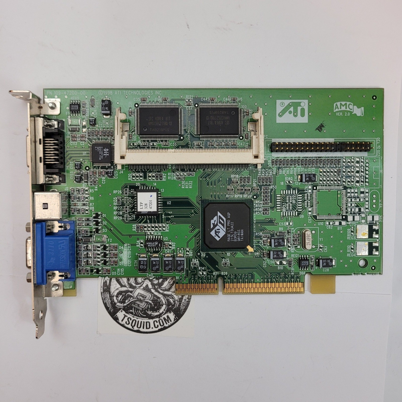 ATI Rage LT Pro AGP Graphics Card 4MB 109-47200-00 Compaq 334548-001 Vintage