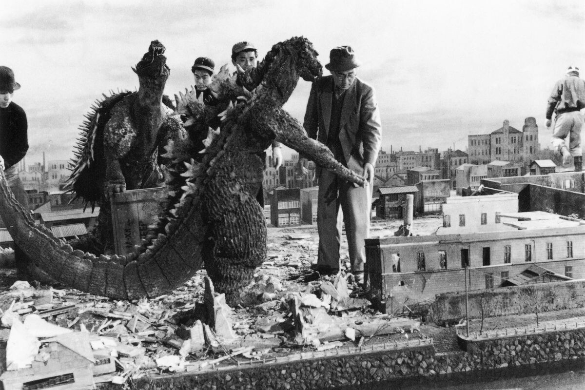 Godzilla  Behind the Scene Mouse Pad Vintage Photo 1956 Classic Monster Movie