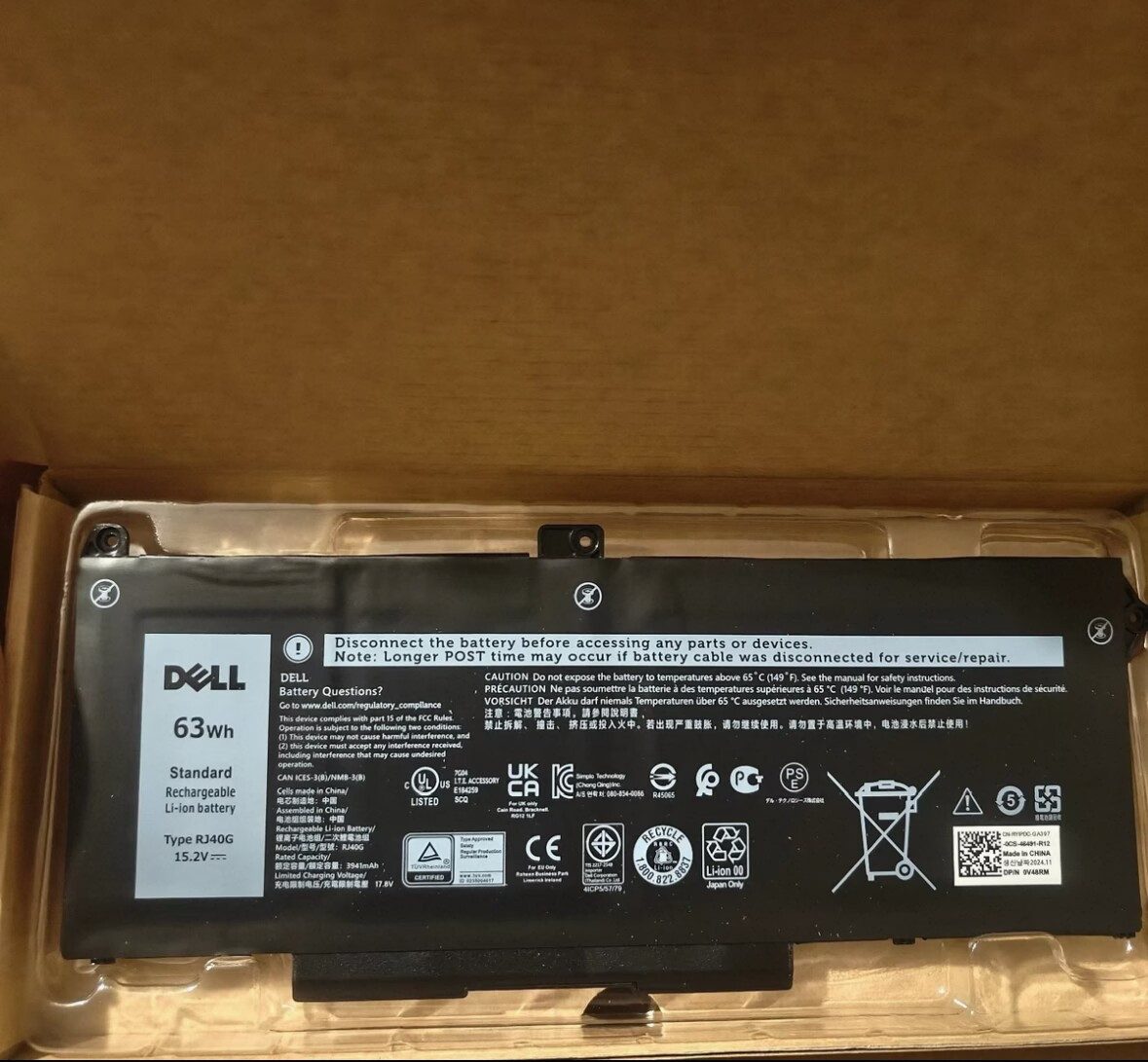 New Geniune Dell Latitude 5420 5520 3560 4 Cell Laptop Battery RJ40G M033W