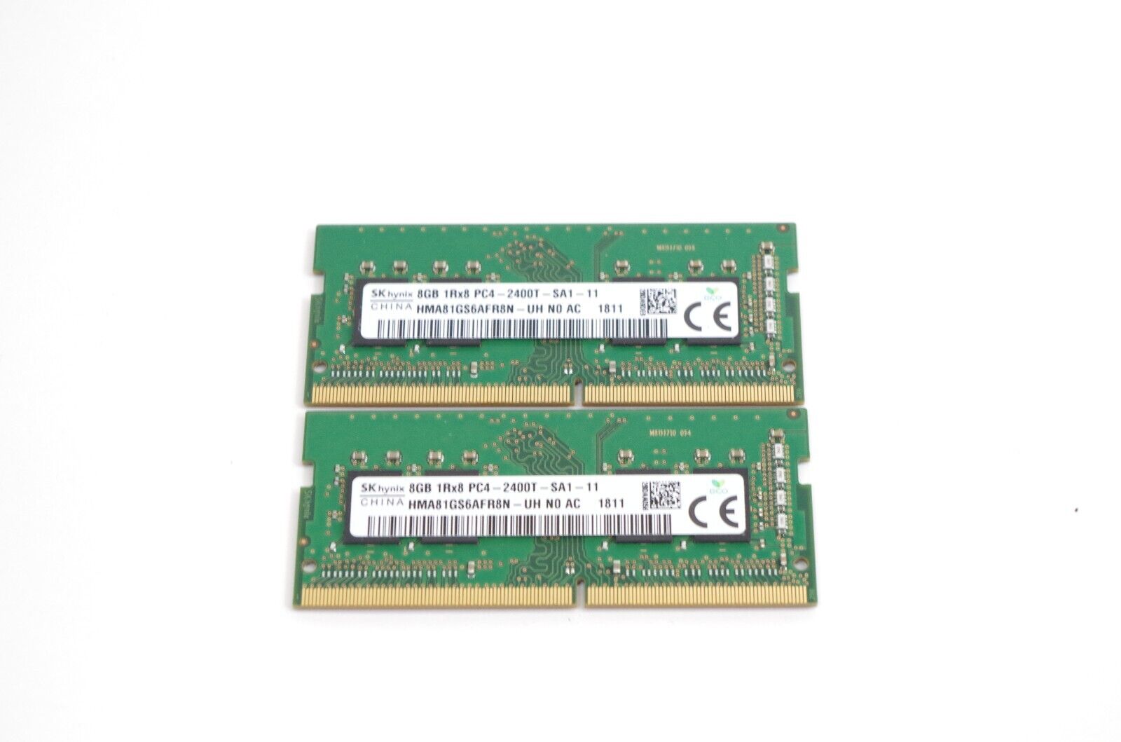 Pair of SK Hynix 8GB 1Rx8 PC4-2400T DDR4 2400MHz SODIMM Memory HMA81GS6AFR8N-UH