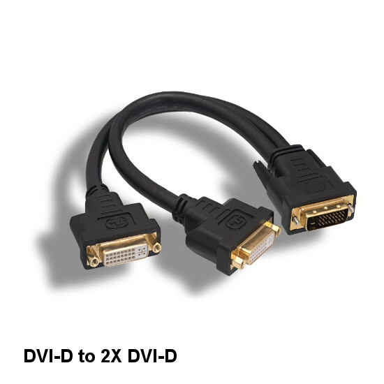 Kentek 1' DVI-D 24+1 Digital Dual Link Male to 2X Female Cable TV PC Porjector